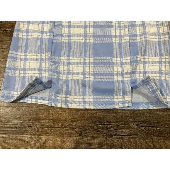Hesperus Retro 90s Plaid Mini Skirt Blue Stretch Clueless Size M - Picture 3 of 8